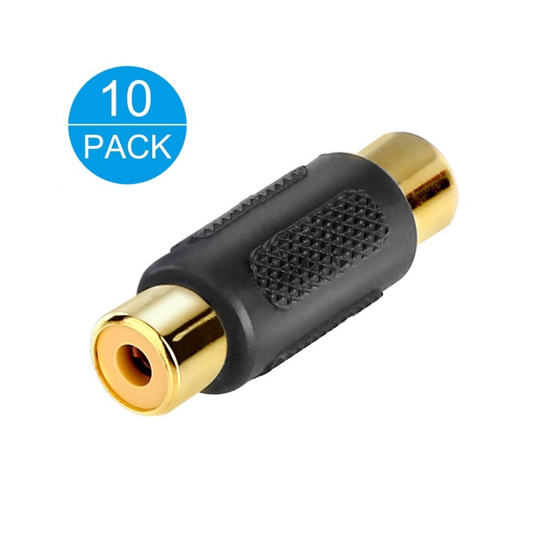 ELECTOP 10 Pack RCA Female to Female Coupler Audio Video Gold Adapter, for Phono, Speaker, RCA Cable, Amplifier - Image 2